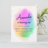 Kleurrijke Waterverf Rainbow verjaardag Kaart (Staand voorkant)