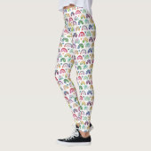 Kleurrijke Waterverf Rainbows harten en sterpatroo Leggings (Links)