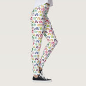 Kleurrijke Waterverf Rainbows harten en sterpatroo Leggings (Rechts)