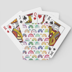 Kleurrijke Waterverf Rainbows harten en sterpatroo Pokerkaarten