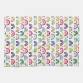 Kleurrijke Waterverf Rainbows harten en sterpatroo Theedoek (Horizontaal)