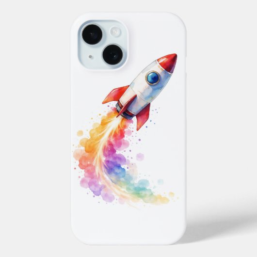 Kleurrijke Waterverf Raket Lanceert - iPhone 15 C Case-Mate iPhone Case (Achterkant)