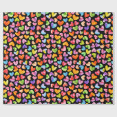 Kleurrijke Waterverf Regenboog Hart Patroon Cadeaupapier (Vlak)