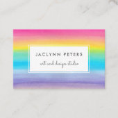 Kleurrijke Waterverf Regenboog Visitekaartje (Voorkant)