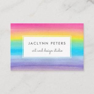 Kleurrijke Waterverf Regenboog Visitekaartje