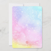 Kleurrijke Waterverf Regenboogaar Unicorn Girl Bir Kaart (Achterkant)