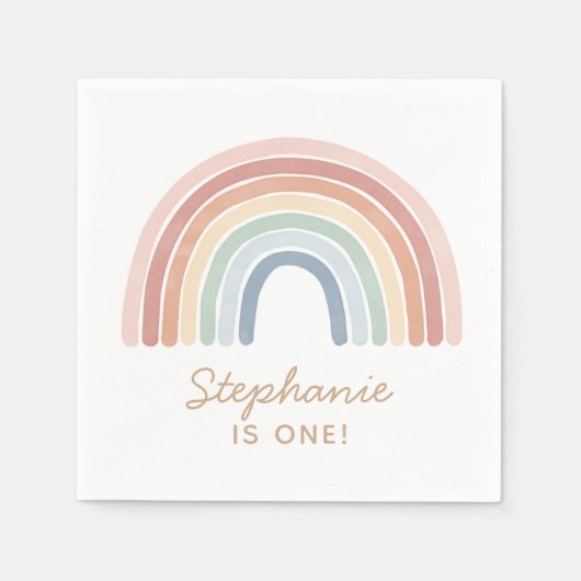 Kleurrijke Waterverf regenboogdag Servet (Voorkant)
