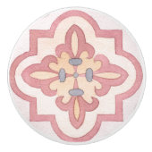 Kleurrijke waterverf Retrobloemen voor keukenroze Keramische Knop (Voorkant)