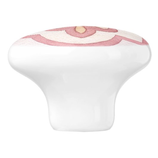 Kleurrijke waterverf Retrobloemen voor keukenroze Keramische Knop (Zijkant)