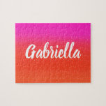 Kleurrijke Waterverf Rood roze monogram Legpuzzel<br><div class="desc">Kleurrijke Waterverf in rood en roze met de naam van het monogram</div>