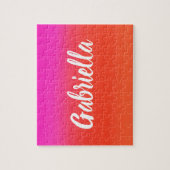 Kleurrijke Waterverf Rood roze monogram Legpuzzel (Verticaal)