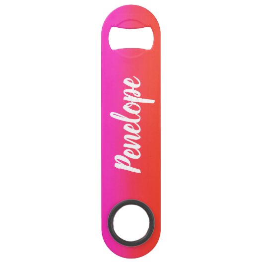 Kleurrijke Waterverf Rood roze monogram Speed Flessenopener (Achterkant)