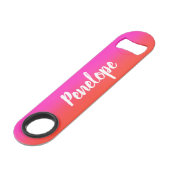 Kleurrijke Waterverf Rood roze monogram Speed Flessenopener (Achterkant Gekanteld)