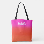 Kleurrijke Waterverf Rood roze monogram Tote Bag (Achterkant)