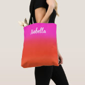 Kleurrijke Waterverf Rood roze monogram Tote Bag (Dichtbij)