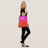 Kleurrijke Waterverf Rood roze monogram Tote Bag (Op model)