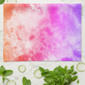 Kleurrijke Waterverf Roze Splotten Abstracte Kunst Theedoek (Gevouwen)