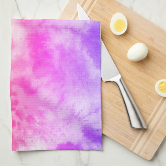 Kleurrijke Waterverf Roze Splotten Abstracte Kunst Theedoek (Quarter Fold)