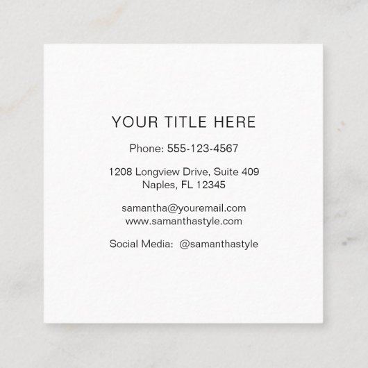 Kleurrijke Waterverf Rozen en Gold Modern Vierkante Visitekaartje (Achterkant)