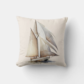 Kleurrijke Waterverf Sailboat Sierkussen