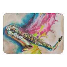 Kleurrijke Waterverf saxofoon splash