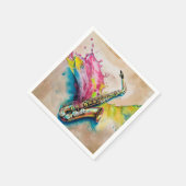 Kleurrijke Waterverf saxofoon splash Servet (Hoek)