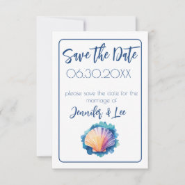 Kleurrijke Waterverf Scallop Sla de datum op Kaart