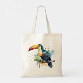 Kleurrijke waterverf schilderij van een exotische  tote bag (Achterkant)