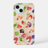 Kleurrijke waterverf schilderij vruchten Kraft pap iPhone 15 Case (Achterkant)