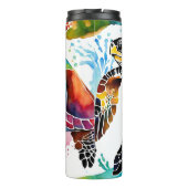 Kleurrijke Waterverf Seaturtle Art Thermosbeker (Achterkant)