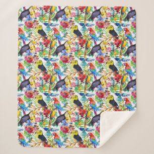 Kleurrijke Waterverf Sherpa Deken