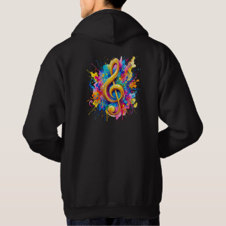 Kleurrijke Waterverf Sleutel Hoodie - Achteraan Ge
