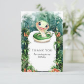 Kleurrijke Waterverf Snake Verjaardag Bedankkaart (Staand voorkant)