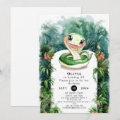 Kleurrijke Waterverf Snake Verjaardag Kaart (Voorkant / Achterkant)