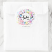 Kleurrijke Waterverf Snellere ademhaling Ronde Sticker (Tas)