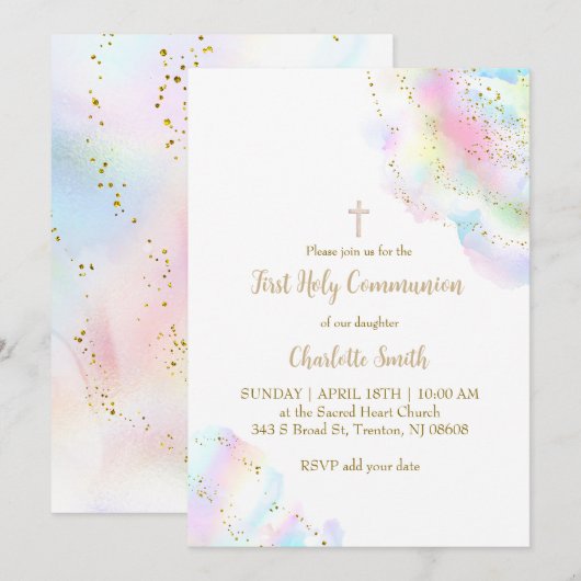 kleurrijke waterverf splash | Eerste communistisch Kaart (Voorkant / Achterkant)