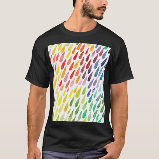 Kleurrijke Waterverf Splash Set T-shirt (Voorkant)