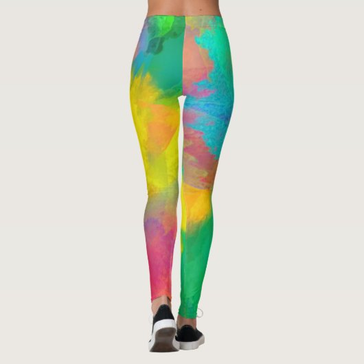 Kleurrijke Waterverf Splashes Leggings (Achterkant)