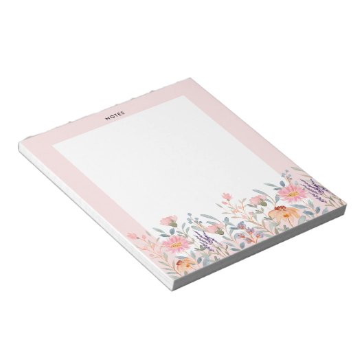  Kleurrijke Waterverf Spring Blooms Floral Notitieblok (Schuin)