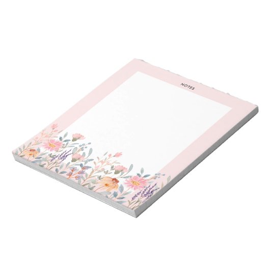  Kleurrijke Waterverf Spring Blooms Floral Notitieblok (Linkerzijde)