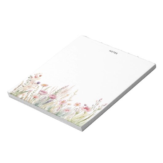 Kleurrijke Waterverf Spring Blooms Floral Notitieblok (Linkerzijde)