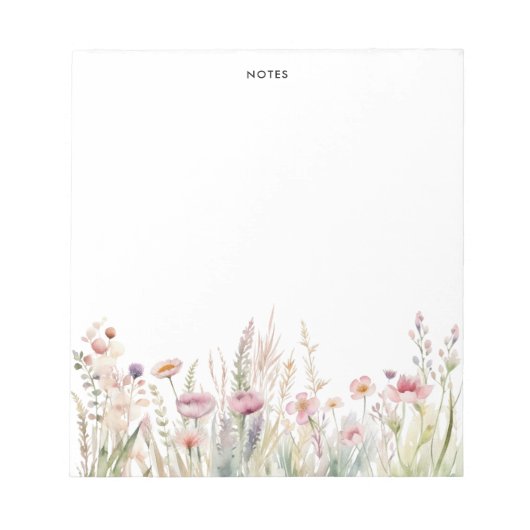 Kleurrijke Waterverf Spring Blooms Floral Notitieblok (Voorkant)