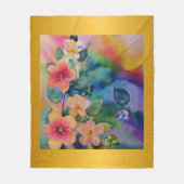 Kleurrijke Waterverf Spring Branch met Flowers Fleece Deken (Voorkant)