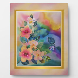 Kleurrijke Waterverf Spring Branch met Flowers Fotoplaat