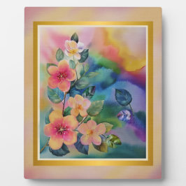 Kleurrijke Waterverf Spring Branch met Flowers Fotoplaat