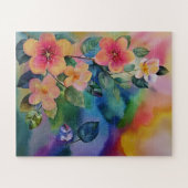 Kleurrijke Waterverf Spring Branch met Flowers Legpuzzel (Horizontaal)