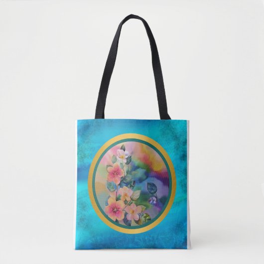 Kleurrijke Waterverf Spring Branch met Flowers Tote Bag (Voorkant)