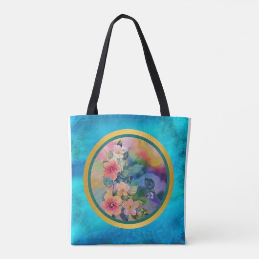 Kleurrijke Waterverf Spring Branch met Flowers Tote Bag (Achterkant)