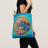 Kleurrijke Waterverf Spring Branch met Flowers Tote Bag (Dichtbij)