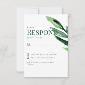 Kleurrijke Waterverf Steel Bruiloft RSVP Kaartje (Voorkant)